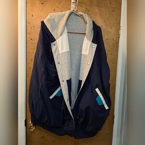 Dana Buchman Navy and White Reversible Jacket